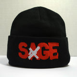 SAGE FRANCIS 'A Healthy Distrust' BLACK Folded Brim Knit Hat