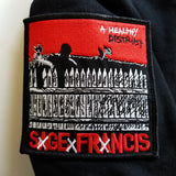 Sage Francis "A Healthy Distrust" RED-on-BLACK Zip Hoodie