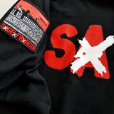 Sage Francis "A Healthy Distrust" RED-on-BLACK Zip Hoodie