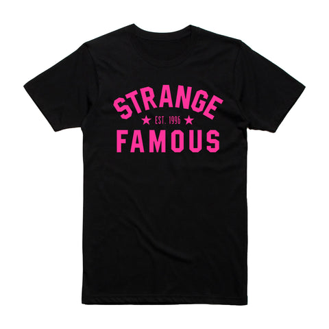 Strange Famous "Est. 1996" Hot Pink-on-Black VALENTINE'S T-Shirt