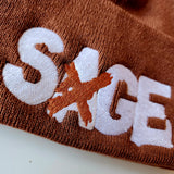 SAGE FRANCIS 'Copper Gone x AHD' COPPER-on-COYOTE BROWN Folded Brim Knit Hat