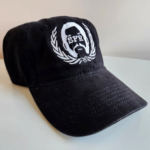 SFR Logo WHITE-on-BLACK Dad Hat