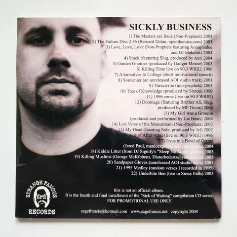 Sage Francis - Sickly Business SIGNED CD - RARE! – Strange Famous Records
