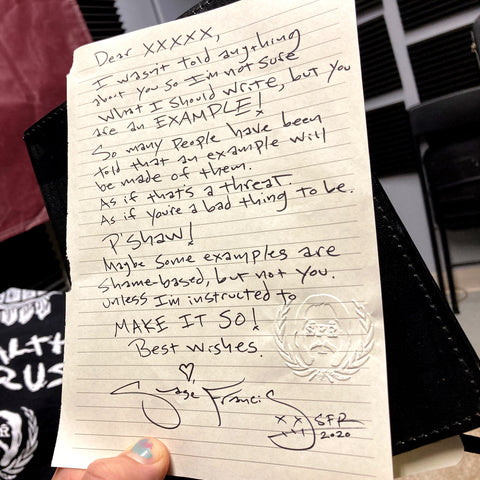 Sage Francis - Personal Handwritten LETTER from Sage