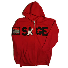 Sage Francis "A Healthy Distrust" RED Zip Hoodie