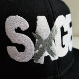 Sage Francis "A Healthy Distrust" Logo WHITE/SILVER-on-BLACK Snapback